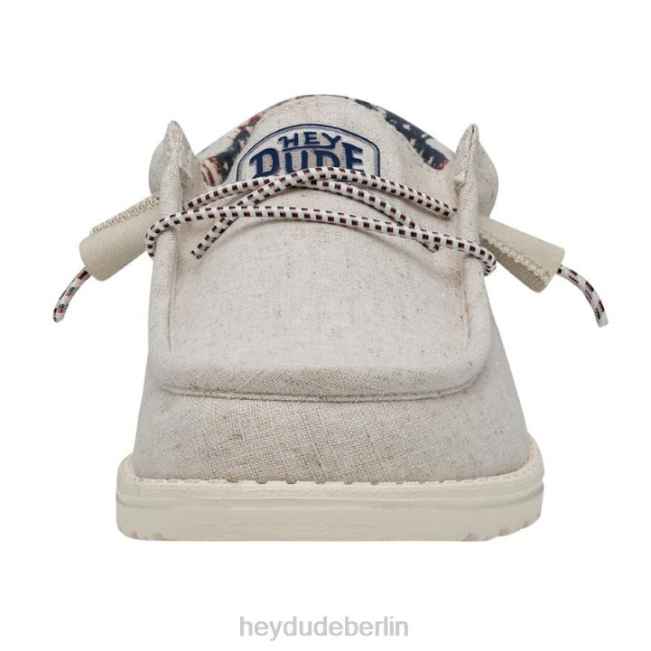 Wally patriotisch Hey Dude Männer 8JFX354 Schuhe cremefarben, patriotisch