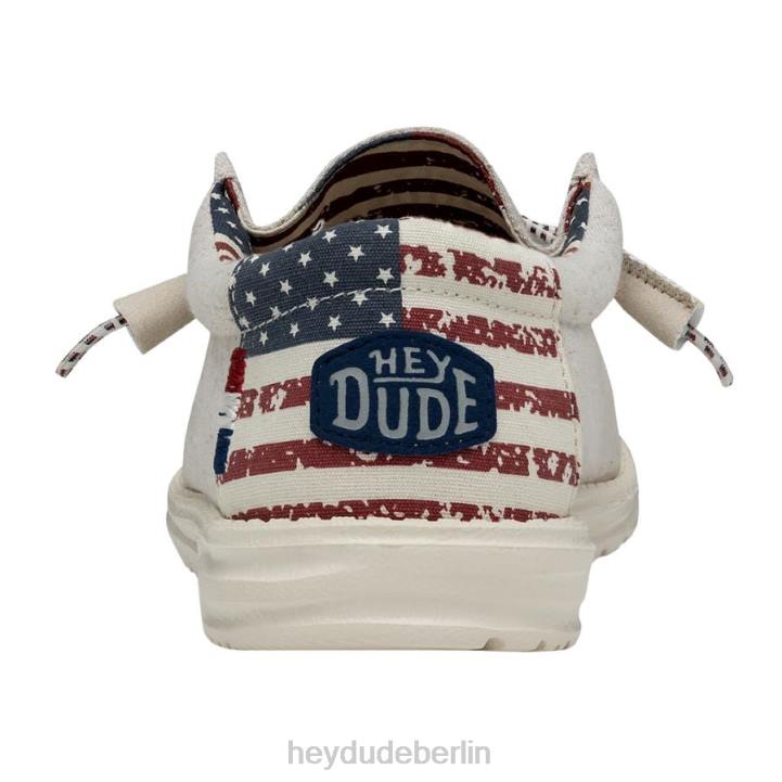 Wally patriotisch Hey Dude Männer 8JFX354 Schuhe cremefarben, patriotisch