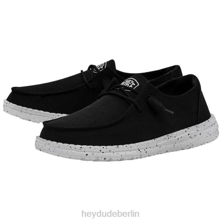 Wendy Slub Canvas Hey Dude Männer 8JFX24 Schuhe Schwarz