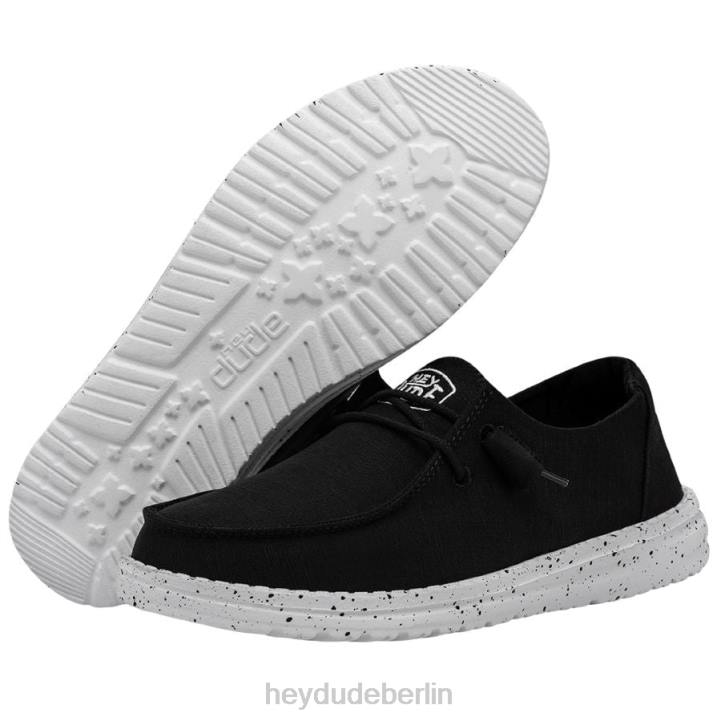 Wendy Slub Canvas Hey Dude Männer 8JFX24 Schuhe Schwarz