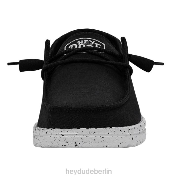 Wendy Slub Canvas Hey Dude Männer 8JFX24 Schuhe Schwarz
