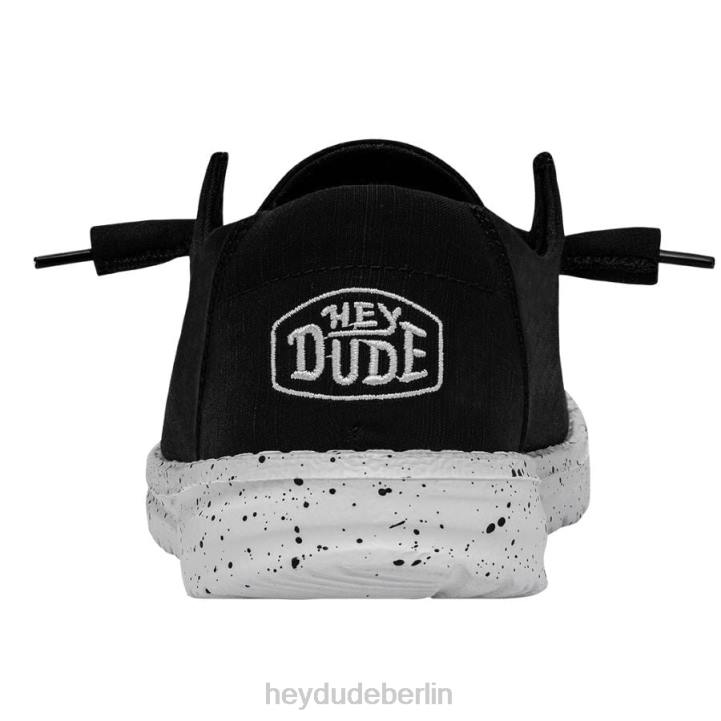 Wendy Slub Canvas Hey Dude Männer 8JFX24 Schuhe Schwarz