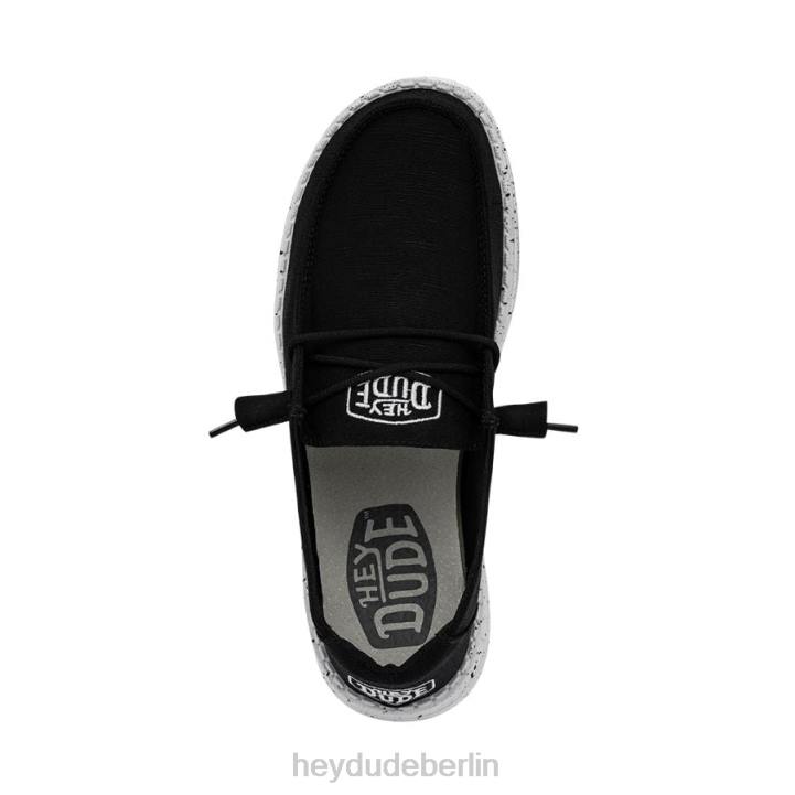 Wendy Slub Canvas Hey Dude Männer 8JFX24 Schuhe Schwarz