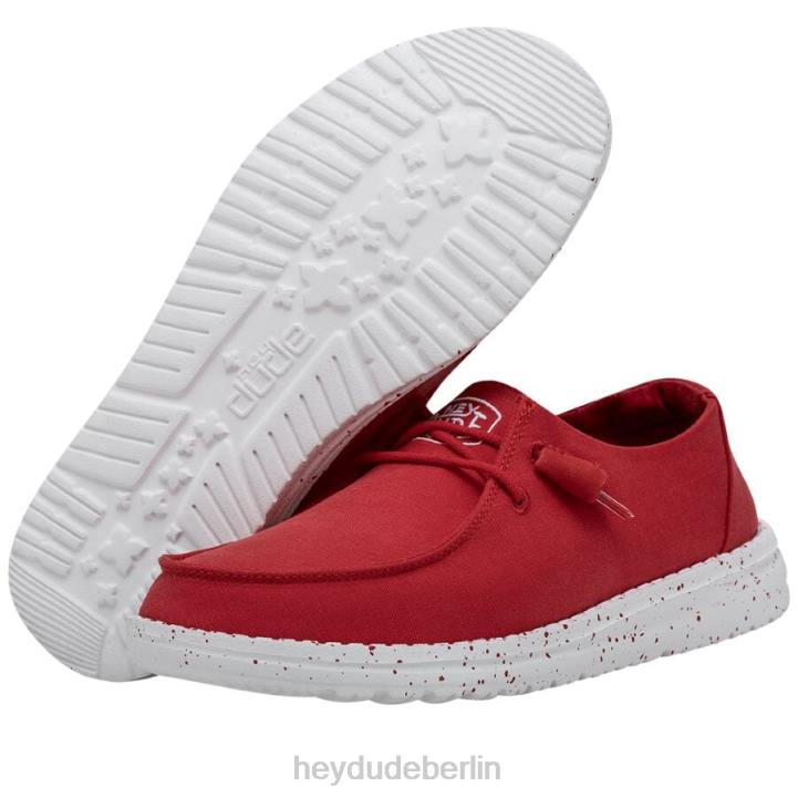 Wendy Slub Canvas Hey Dude Männer 8JFX26 Schuhe Rot