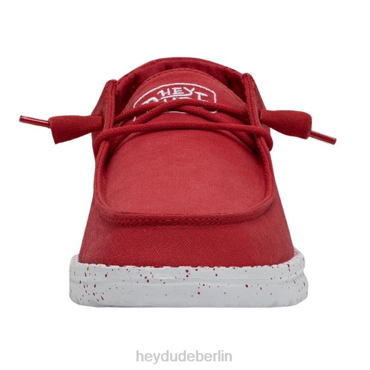 Wendy Slub Canvas Hey Dude Männer 8JFX26 Schuhe Rot