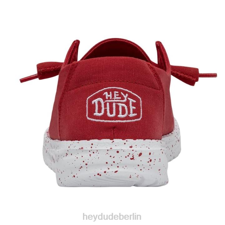Wendy Slub Canvas Hey Dude Männer 8JFX26 Schuhe Rot