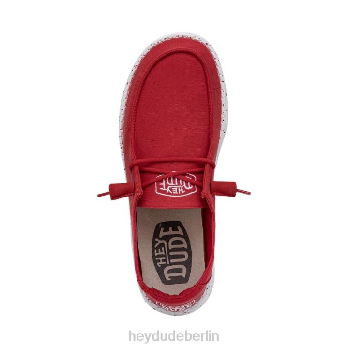 Wendy Slub Canvas Hey Dude Männer 8JFX26 Schuhe Rot