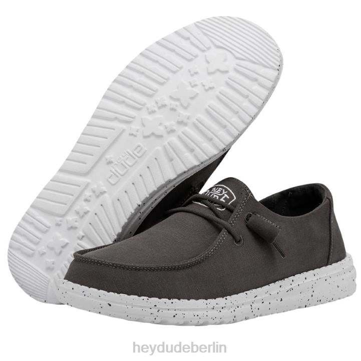 Wendy Slub Canvas Hey Dude Männer 8JFX27 Schuhe dunkelgrau