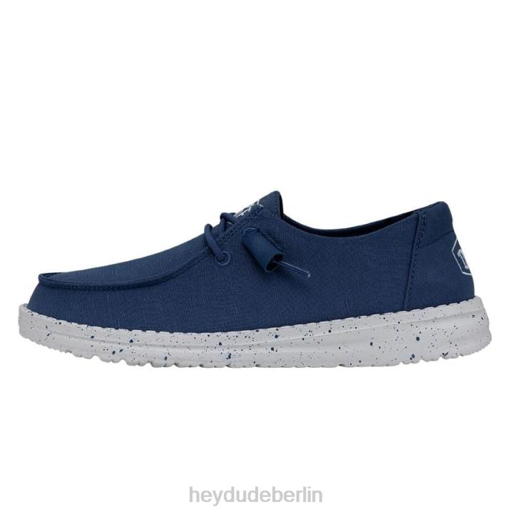 Wendy Slub Canvas Hey Dude Männer 8JFX28 Schuhe echtes Blau