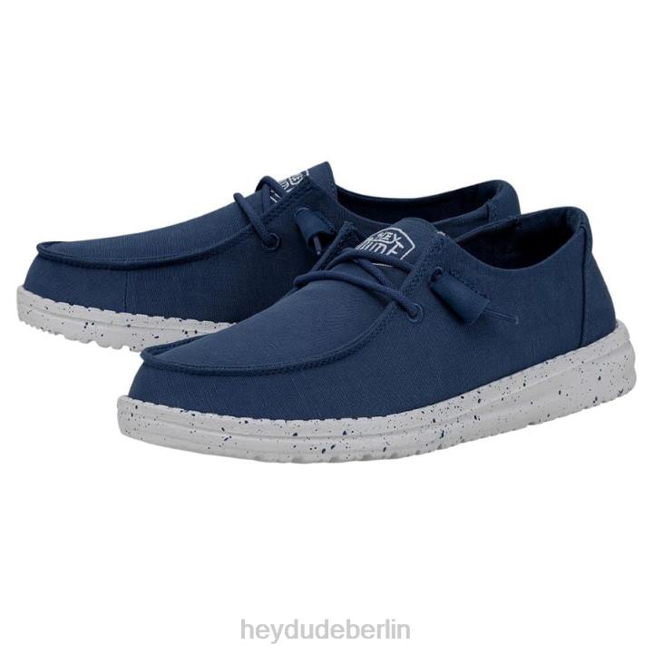 Wendy Slub Canvas Hey Dude Männer 8JFX28 Schuhe echtes Blau