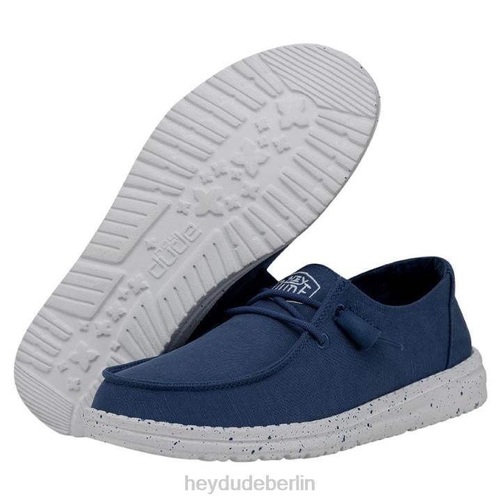 Wendy Slub Canvas Hey Dude Männer 8JFX28 Schuhe echtes Blau