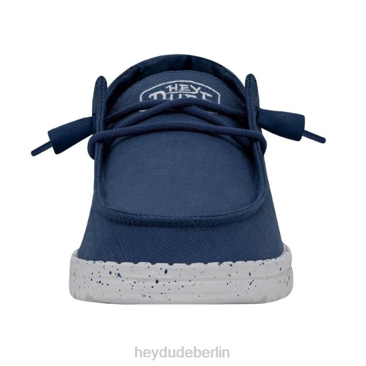 Wendy Slub Canvas Hey Dude Männer 8JFX28 Schuhe echtes Blau