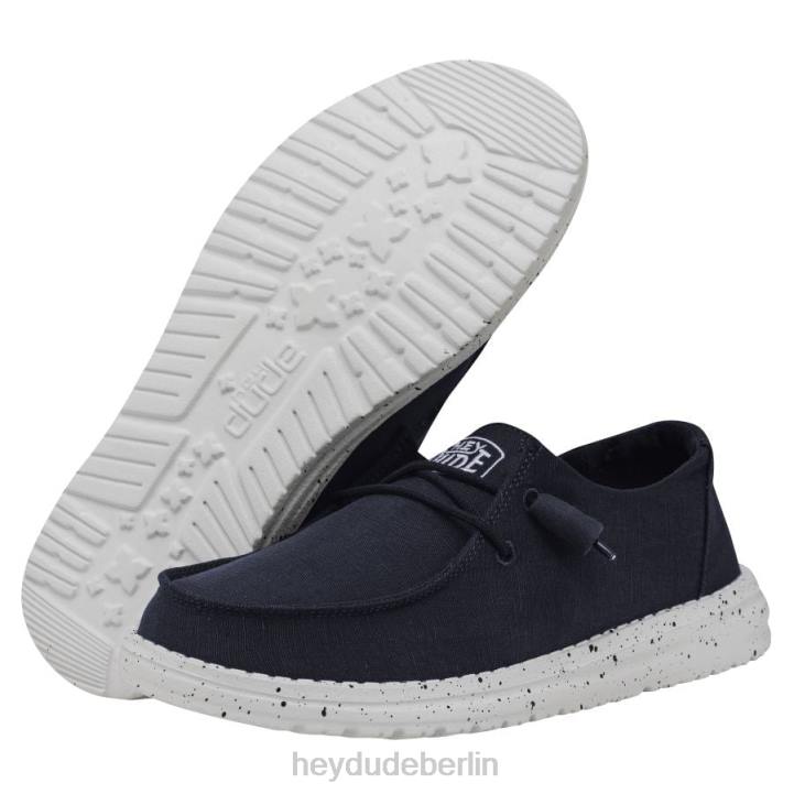Wendy Slub Canvas Hey Dude Männer 8JFX31 Schuhe Marine