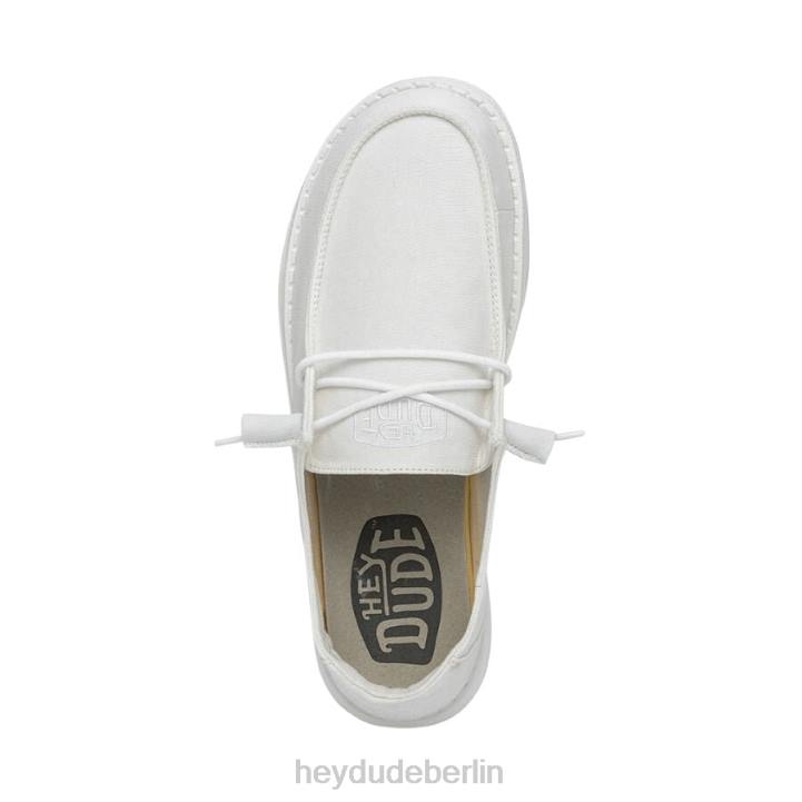 Wendy Slub Canvas Hey Dude Männer 8JFX93 Schuhe Weiß