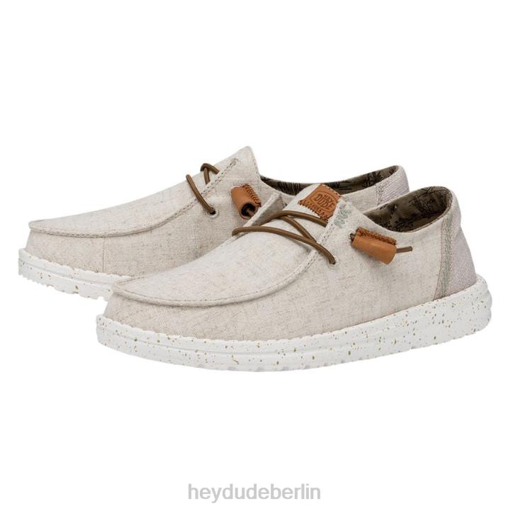 Wendy gewaschene Leinwand Hey Dude Männer 8JFX1 Schuhe Creme
