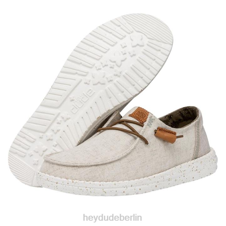 Wendy gewaschene Leinwand Hey Dude Männer 8JFX1 Schuhe Creme