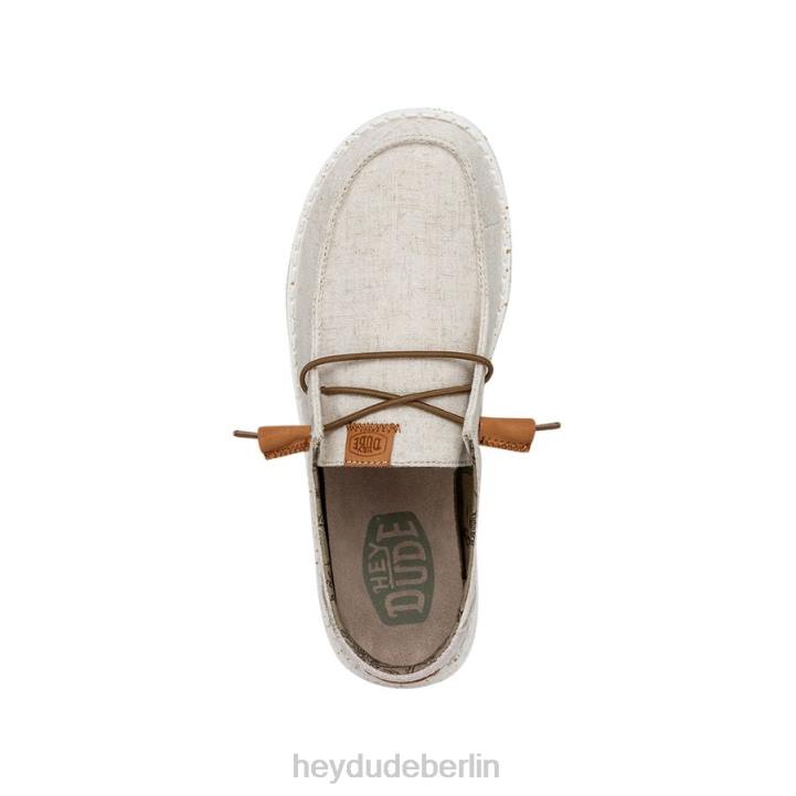 Wendy gewaschene Leinwand Hey Dude Männer 8JFX1 Schuhe Creme