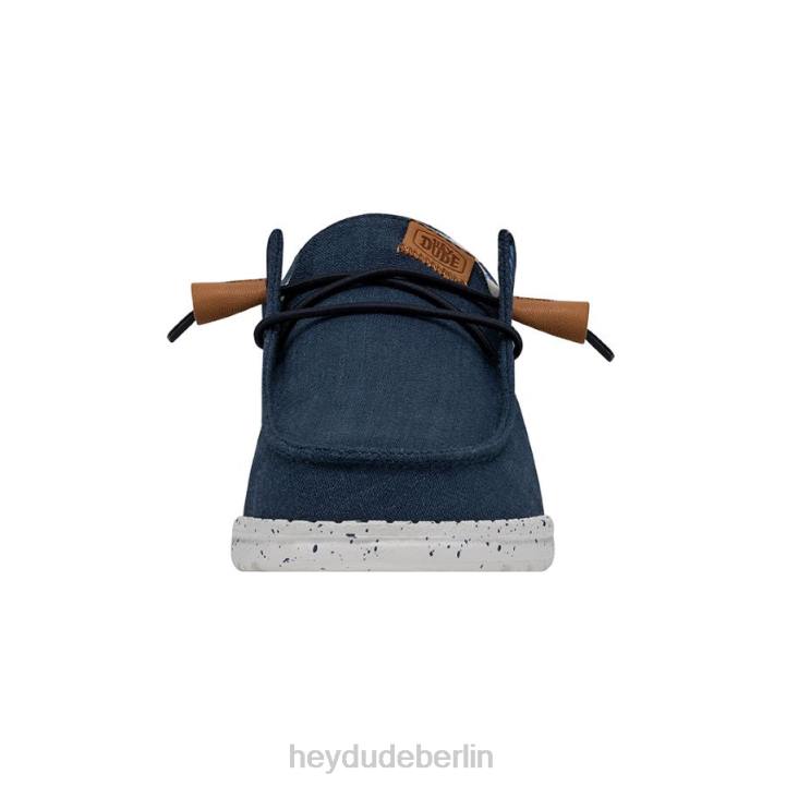 Wendy gewaschene Leinwand Hey Dude Männer 8JFX3 Schuhe Marine