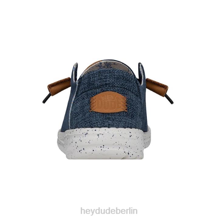 Wendy gewaschene Leinwand Hey Dude Männer 8JFX3 Schuhe Marine
