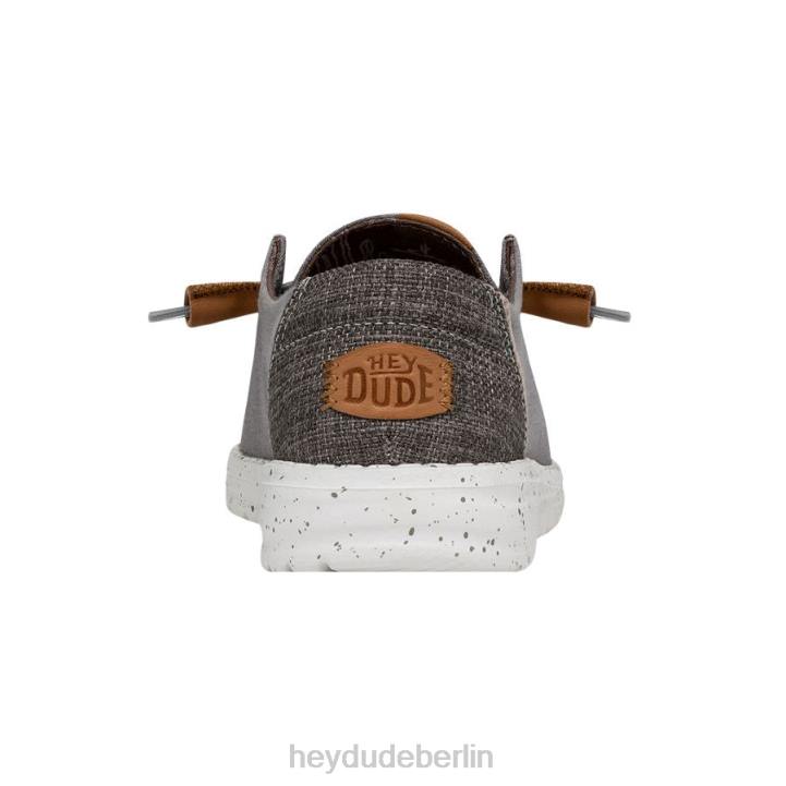 Wendy gewaschene Leinwand Hey Dude Männer 8JFX4 Schuhe grau