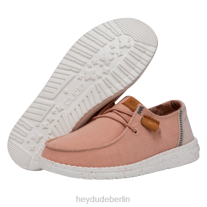 Wendy gewaschene Leinwand Hey Dude Männer 8JFX5 Schuhe Rosenstaub