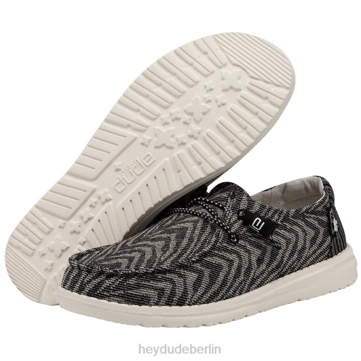 Wendy gewebt Hey Dude Männer 8JFX211 Schuhe Zebra schwarzer Streifen