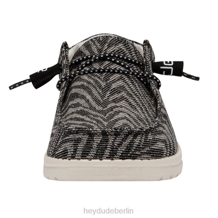Wendy gewebt Hey Dude Männer 8JFX211 Schuhe Zebra schwarzer Streifen