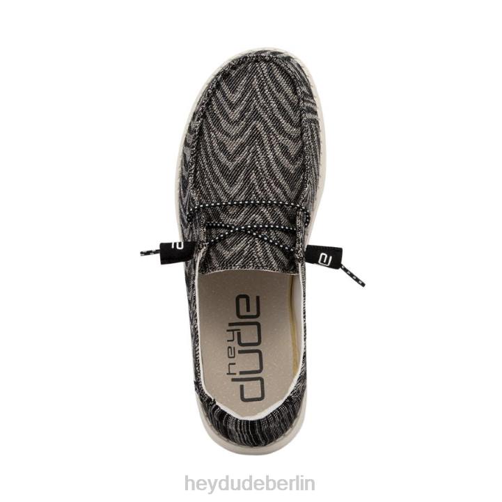 Wendy gewebt Hey Dude Männer 8JFX211 Schuhe Zebra schwarzer Streifen