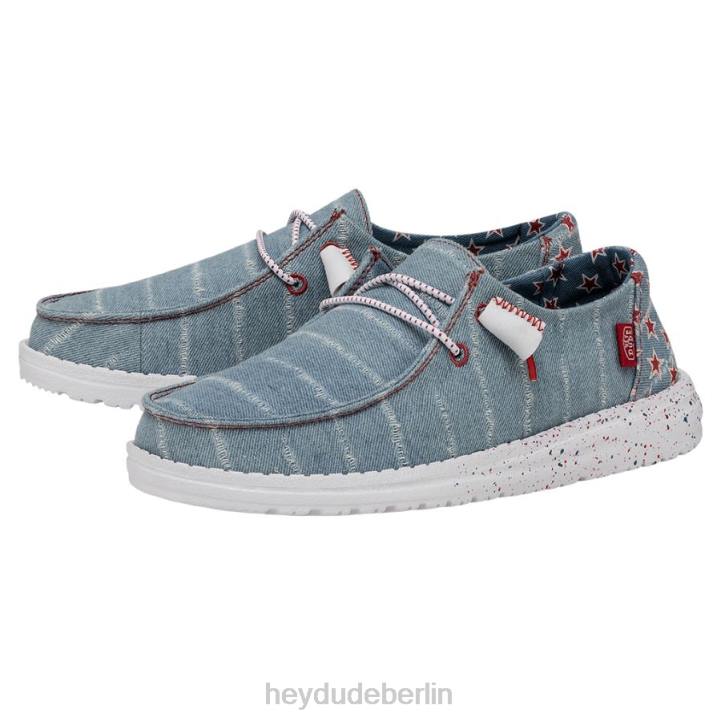 Wendy patriotisch Hey Dude Männer 8JFX213 Schuhe Denim-Stern