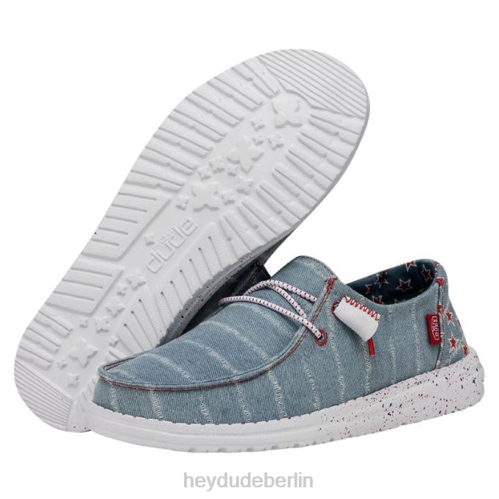 Wendy patriotisch Hey Dude Männer 8JFX213 Schuhe Denim-Stern