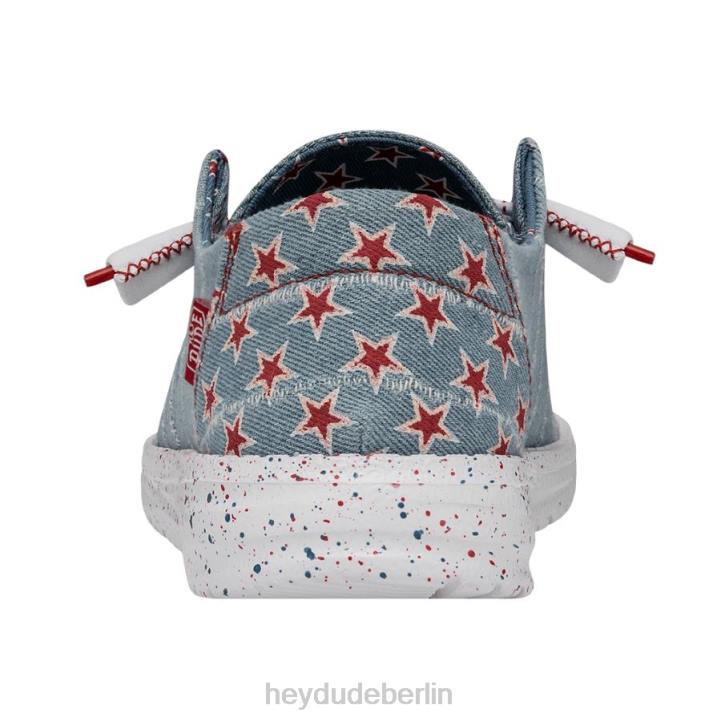 Wendy patriotisch Hey Dude Männer 8JFX213 Schuhe Denim-Stern